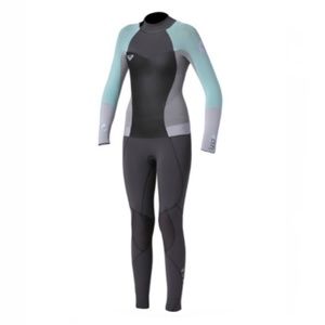 ROXY Youth Girls Full Syncro Wetsuit Size 14 Gray Surfing 3/2 Scuba Snorkeling